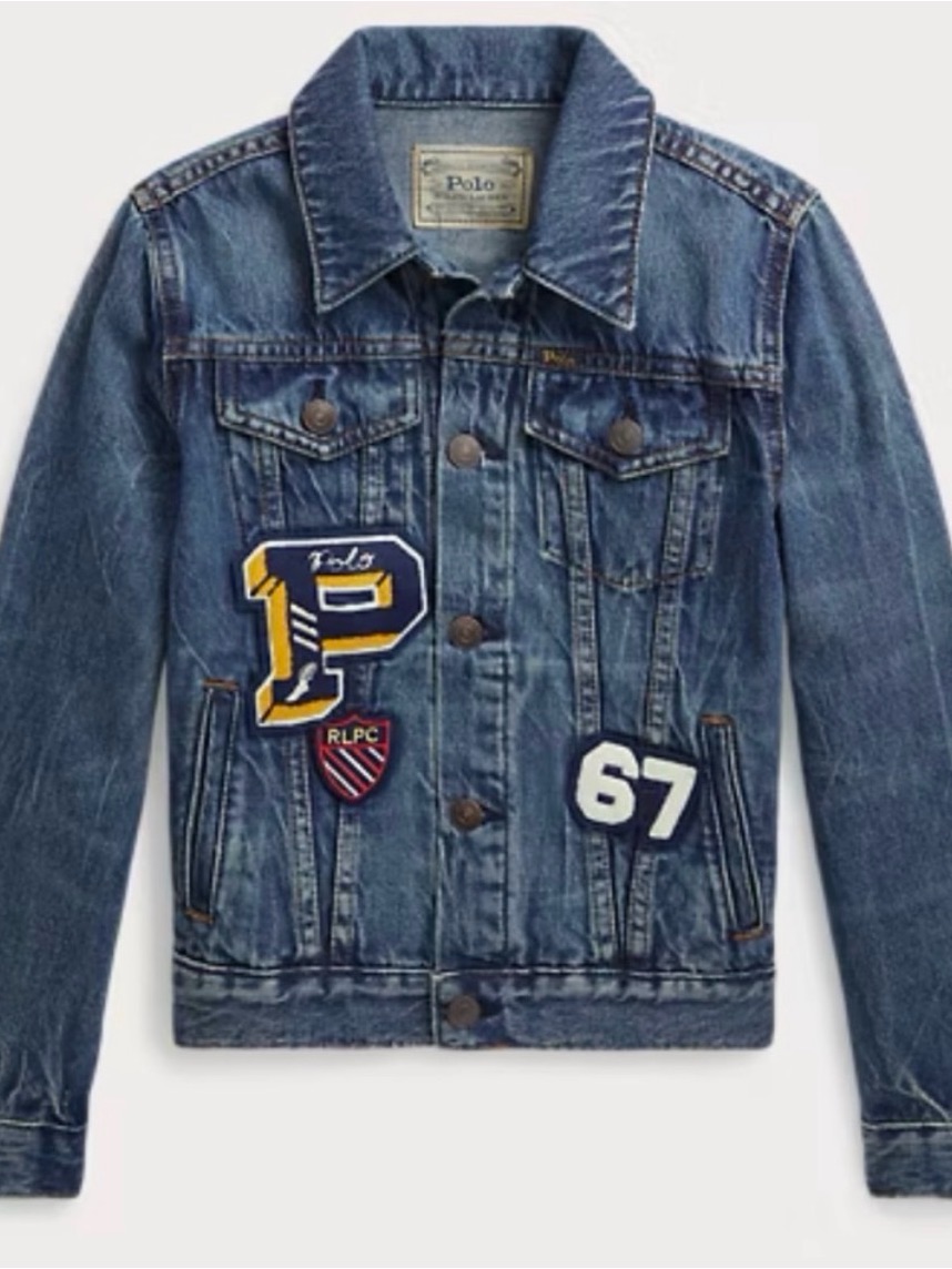 Polo By Ralph Lauren Blue Denim Patch Jean Jacket